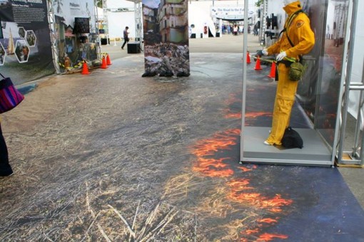 Tradeshow graphics printed and installed on concrete